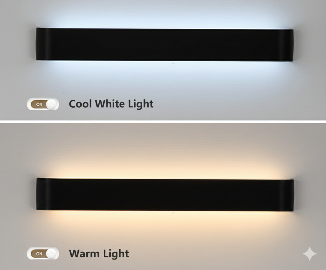 Modern LED Wall Sconce – Brushed Aluminum Indoor Up & Down Lighting for Living Room, Bedroom & Home Decor