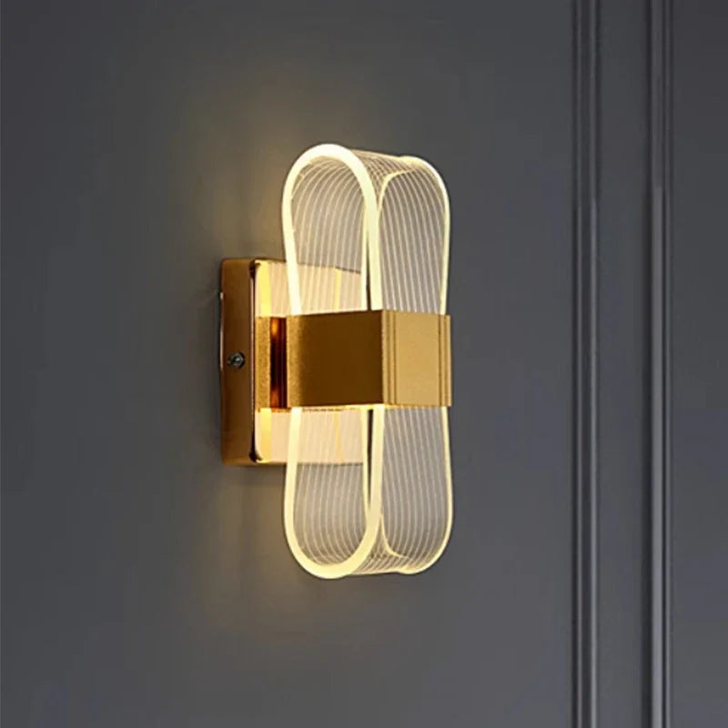 Modern Nordic LED Wall Lamp – Gold Aluminum Bedside & Living Room Accent Wall Light