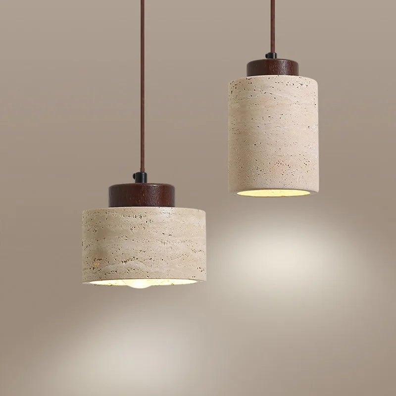 Wabi-Sabi Natural Stone Pendant Lamp — Japanese Modern Bedside Lighting for Homes, Bars & Boutique Hotels
