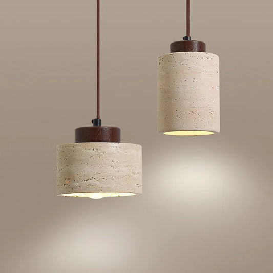 Wabi-Sabi Natural Stone Pendant Lamp — Japanese Modern Bedside Lighting for Homes, Bars & Boutique Hotels